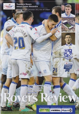 Tranmere Rovers v Crewe Alexandra Match Programme 2012-12-26